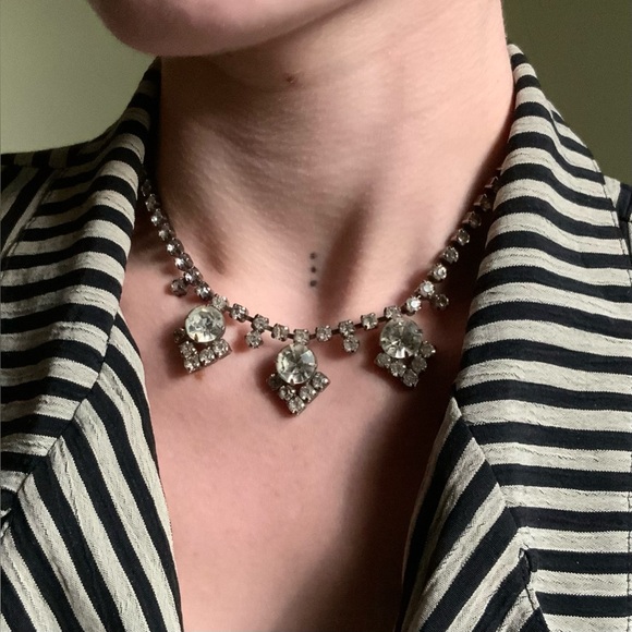 Vintage Rhinestone Choker Necklace - Picture 3 of 6